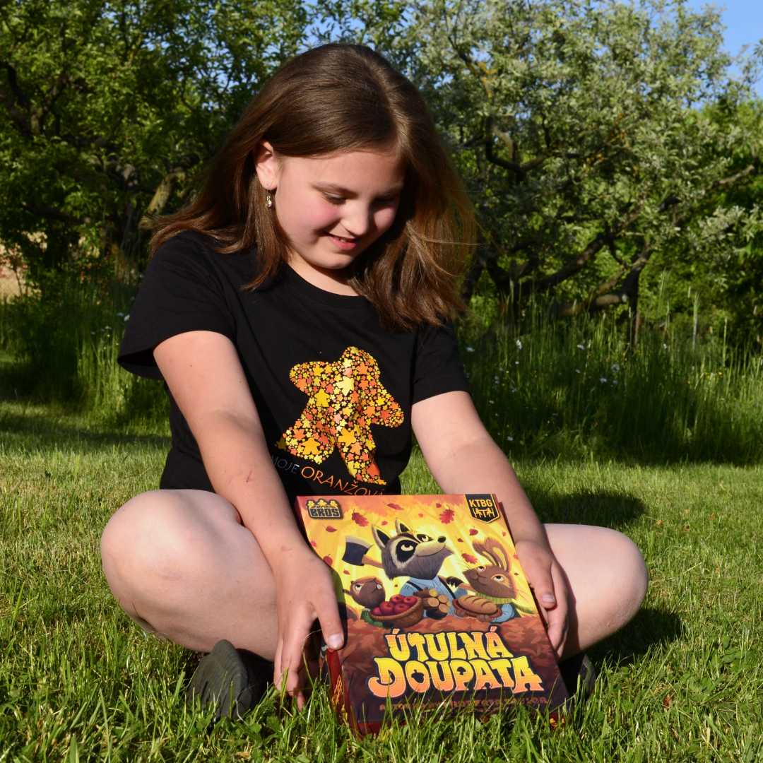 Tričko s potiskem Color Meeple – Moje Oranžová