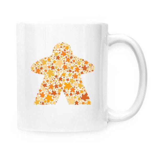Hrnek malý bílý s potiskem Color Meeple – Oranžová W