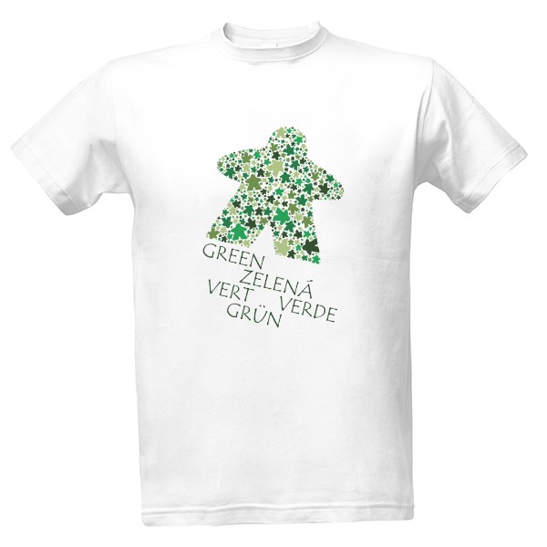 Tričko s potiskem Color Meeple – Zelená Jazyky