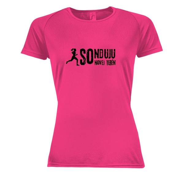 Dámské funkční tričko s potiskem Běžkyně v sobotu