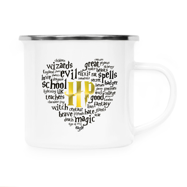 Plecháček - nerezový lem s potiskem Harry Potter na plech - golden heart 