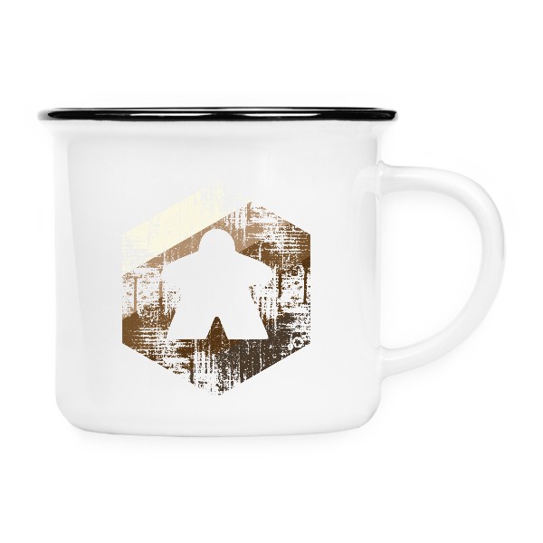 Keramikáček s potiskem Hex Meeple – café a deskovka