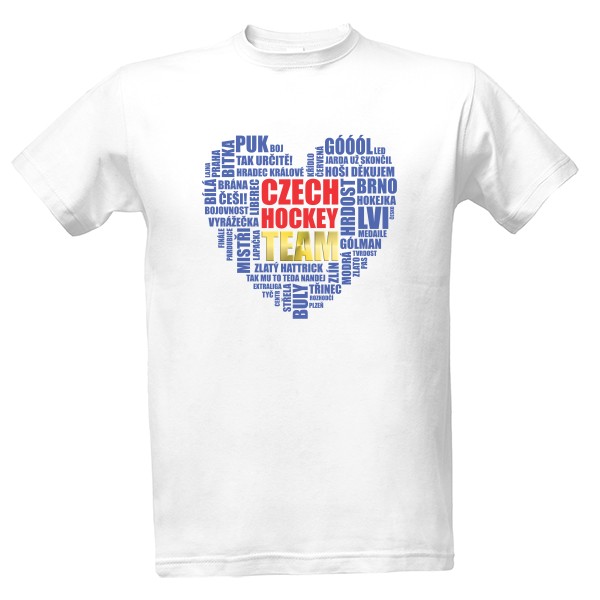Tričko s potiskem Česká hokejová srdcovka GOLD